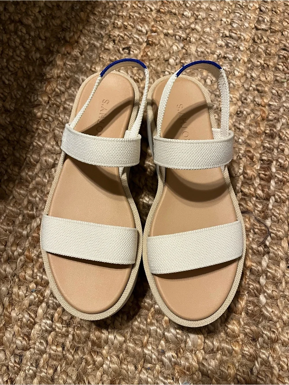 Rothy's Cream/Textile Platform Wedge Sandals - Picture 3 of 7